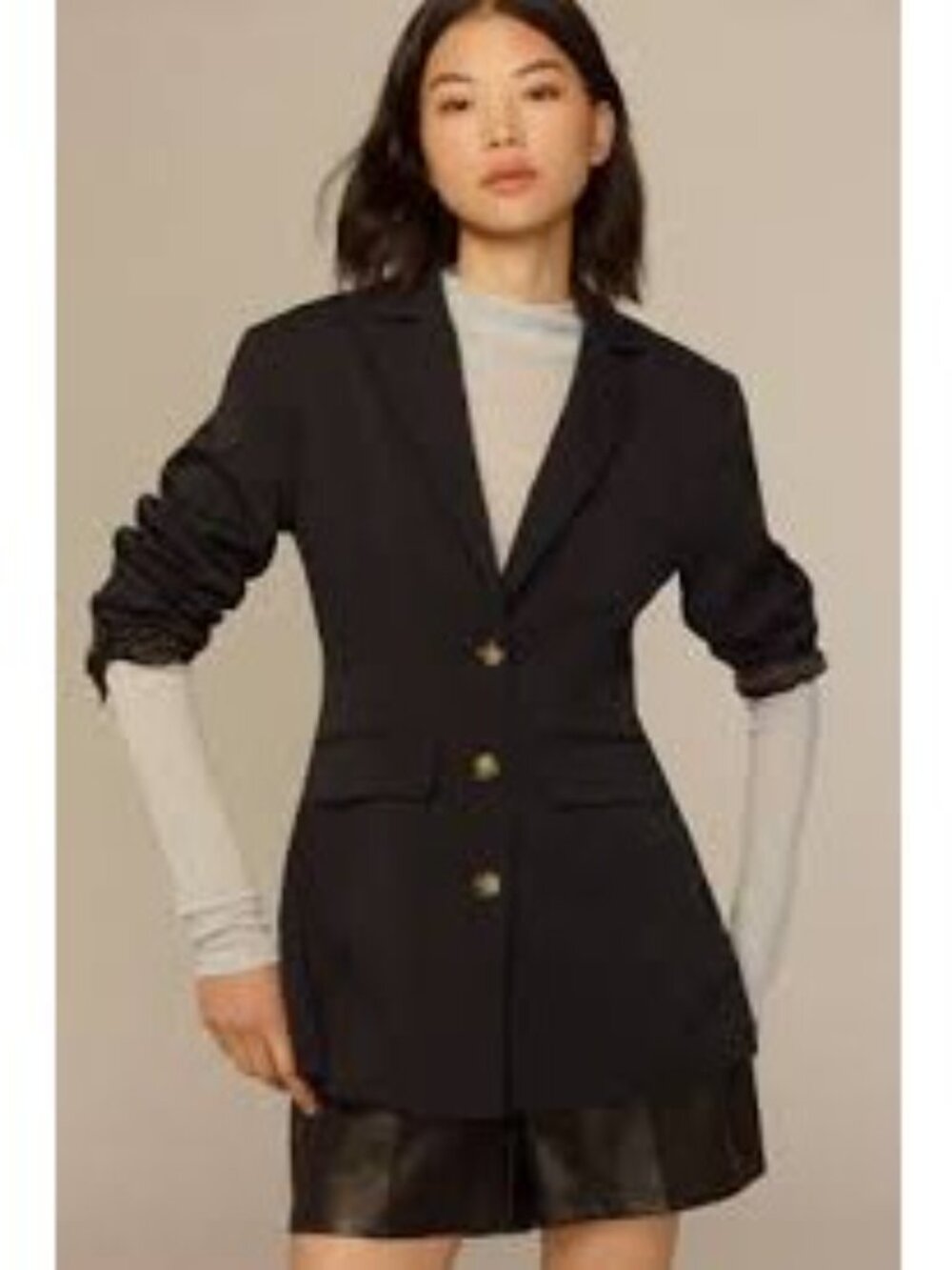 Anthropologie Sculpted Black Blazer Women’s Size 4